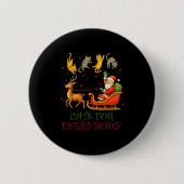 Cats For Everybody Christmas Funny Cat Xmas Santa Button (Vorderseite)