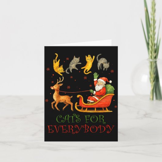 Cats For Everybody Christmas Funny Cat Xmas Santa Karte (Vorderseite)