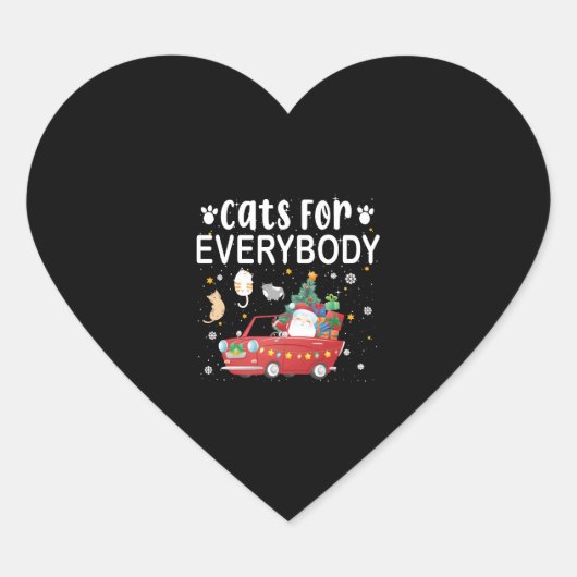 Cats For Everybody Christmas Herz-Aufkleber (Vorderseite)