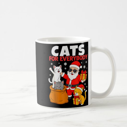 Cats For Everybody Funny Christmas Cat Xmas Santa Kaffeetasse (Rechts)