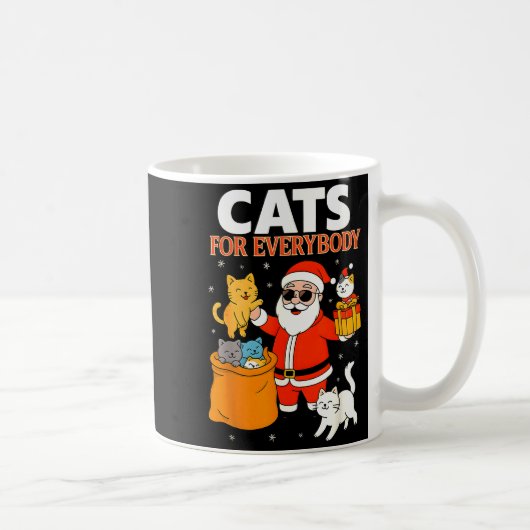 Cats For Everybody Funny Christmas Cat Xmas Santa Kaffeetasse (Rechts)