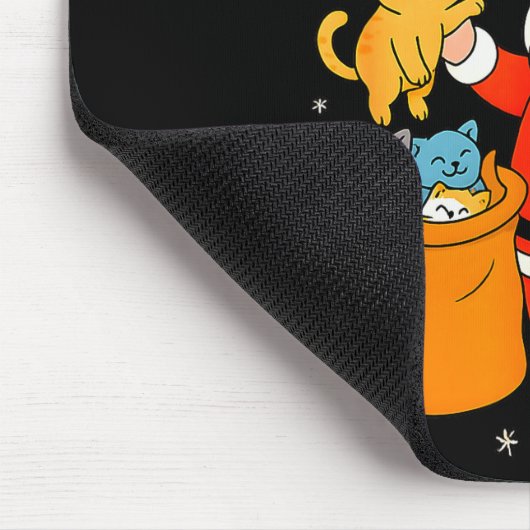 Cats For Everybody Funny Christmas Cat Xmas Santa  Mousepad (Ecke)
