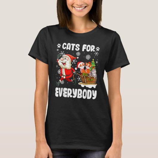 Cats For Everybody Santa Christmas Ugly Matching F T-Shirt (Vorderseite)
