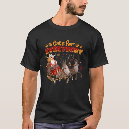 Cats For Everybody Ugly Christmas Cat Catmas Santa T-Shirt (Vorderseite)