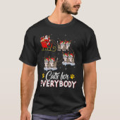 Cats For Everybody Xmas Santa Sleigh Cat Christmas T-Shirt (Vorderseite)