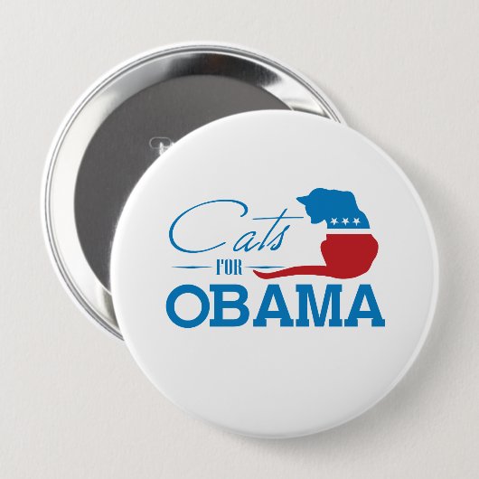 CATS FOR OBAMA - BUTTON (Vorne & Hinten)