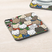 Cats for Palestine – Kawaii Cats for Justice Getränkeuntersetzer (Linke Seite)