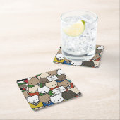 Cats for Palestine – Kawaii Cats for Justice Rechteckiger Pappuntersetzer (Vor Ort)