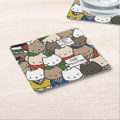 Cats for Palestine – Kawaii Cats for Justice Rechteckiger Pappuntersetzer (angewinkelt)