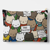 Cats for Palestine – Kawaii Cats for Justice Zubehörtasche (Rückseite)