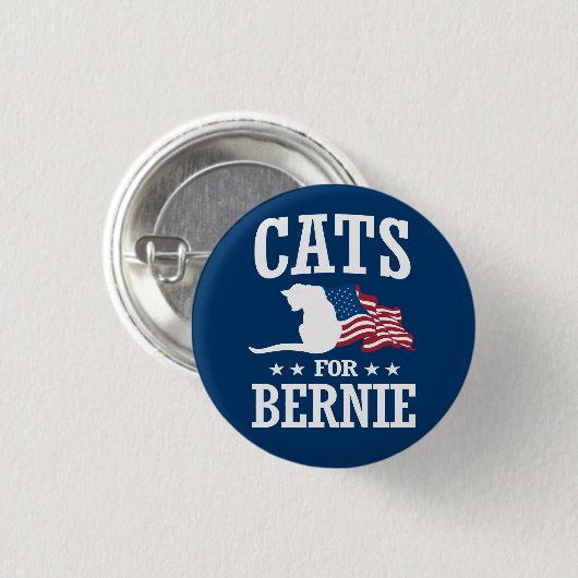 CATS FÜR BERNIE SANDERS BUTTON (Vorne & Hinten)