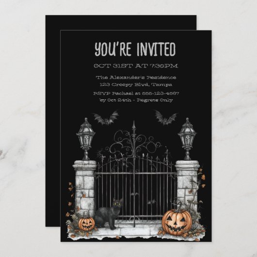 Cats Gatekeeper Custom Fun Einladung (Vorne/Hinten)