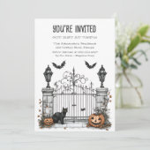 Cats Gatekeeper Custom Fun Einladung (Stehend Vorderseite)