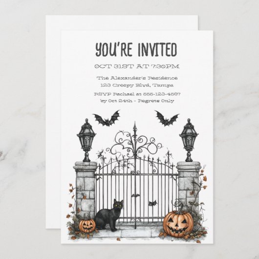 Cats Gatekeeper Custom Fun Einladung (Vorne/Hinten)