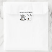 Cats Ghost Vampire Happy Halloween Custom Quadratischer Aufkleber (Tasche)