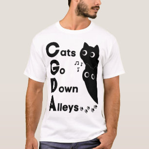Cats Go Down Alleys CGDA Musiktheorie T-Shirt