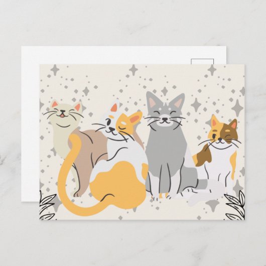 Cats Group Postkarte (Vorne/Hinten)