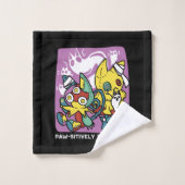 Cats Halloween Art: paw-sehenswert erschreckend Badhandtuch Set (Waschlappen)