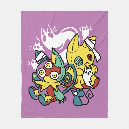 Cats Halloween Art: paw-sehenswert erschreckend Fleecedecke (Vorderseite)