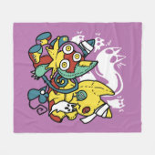 Cats Halloween Art: paw-sehenswert erschreckend Fleecedecke (Vorderseite (Horizontal))