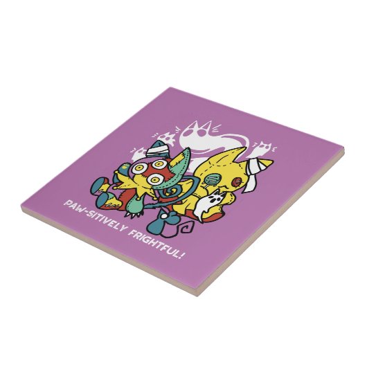 Cats Halloween Art: paw-sehenswert erschreckend Fliese (Seite)