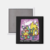 Cats Halloween Art: paw-sehenswert erschreckend Magnet (Vorderseite/Rückseite)