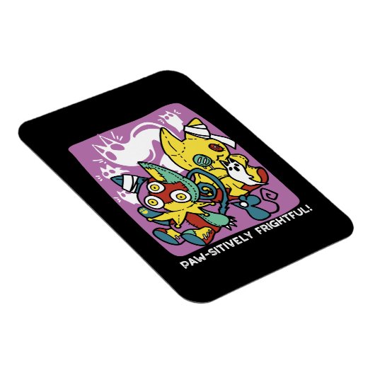 Cats Halloween Art: paw-sehenswert erschreckend Magnet (Rechte Seite)