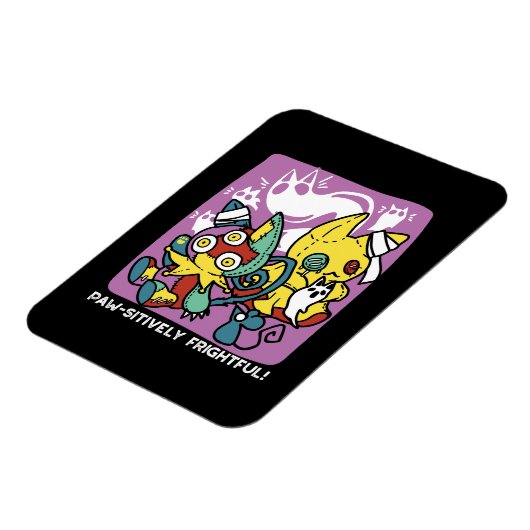 Cats Halloween Art: paw-sehenswert erschreckend Magnet (Linke Seite)