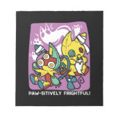 Cats Halloween Art: paw-sehenswert erschreckend Notizblock (Vorderseite)