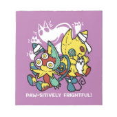 Cats Halloween Art: paw-sehenswert erschreckend Notizblock (Vorderseite)