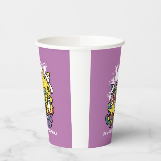 Cats Halloween Art: paw-sehenswert erschreckend Pappbecher (Links)