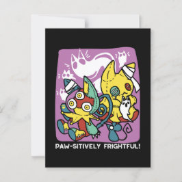 Cats Halloween Art: paw-sehenswert erschreckend Postkarte