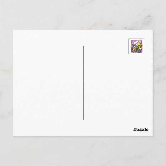 Cats Halloween Art: paw-sehenswert erschreckend Postkarte (Rückseite)