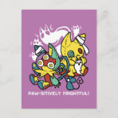 Cats Halloween Art: paw-sehenswert erschreckend Postkarte (Vorderseite)