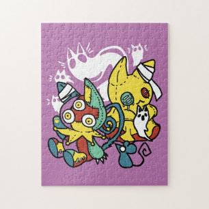 Cats Halloween Art: paw-sehenswert erschreckend Puzzle