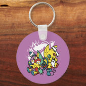 Cats Halloween Art: paw-sehenswert erschreckend Schlüsselanhänger (Rückseite)