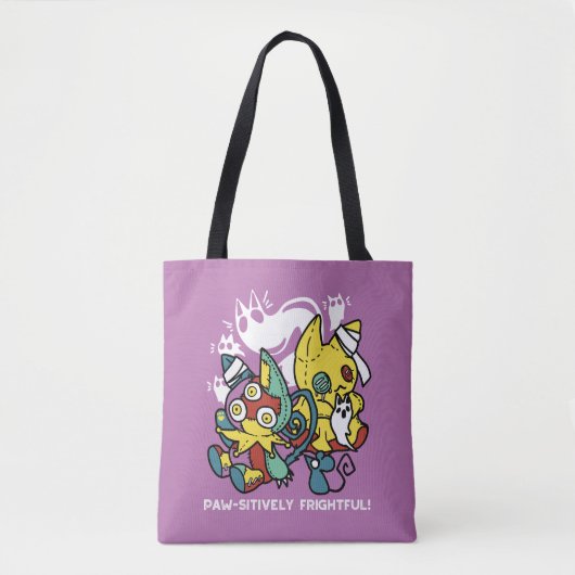 Cats Halloween Art: paw-sehenswert erschreckend Tasche (Vorderseite)