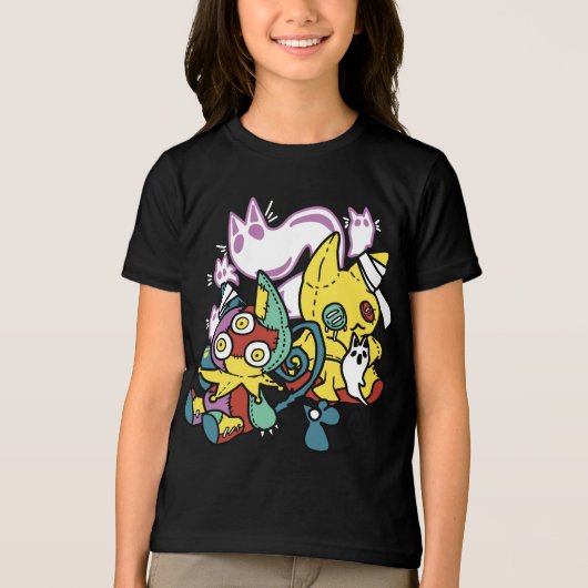 Cats Halloween Art: paw-sehenswert erschreckend Tri-Blend Shirt (Vorderseite)