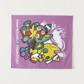 Cats Halloween Art: paw-sehenswert erschreckend Wandteppich (Vorderseite (Horizontal))