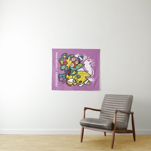 Cats Halloween Art: paw-sehenswert erschreckend Wandteppich (Beispiel (Horizontal))