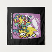 Cats Halloween Art: paw-sehenswert erschreckend Wandteppich (Vorderseite (Horizontal))