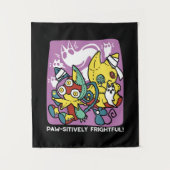 Cats Halloween Art: paw-sehenswert erschreckend Wandteppich (Vorderseite)