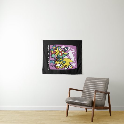 Cats Halloween Art: paw-sehenswert erschreckend Wandteppich (Beispiel (Horizontal))