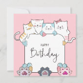 Cats Happy Birthday Feiertagskarte (Vorderseite)
