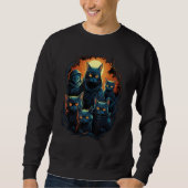 Cats Horror Scary Moon Halloween for Cat Kitty Sweatshirt (Vorderseite)