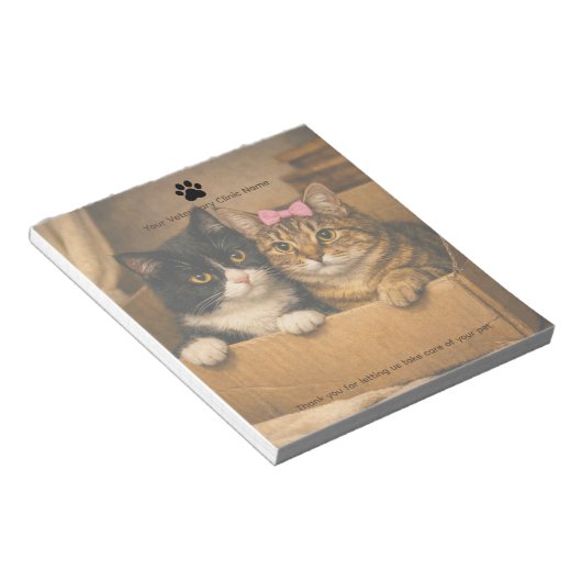 Cats in a Box Custom Veterinary Clinic Notepad Notizblock (angewinkelt)