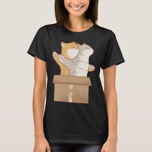 Cats in Box T-Shirt (Vorderseite)
