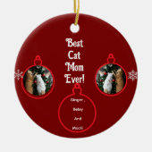 Cats In Christmas Tree Customize  Keramik Ornament (Vorne)