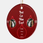 Cats In Christmas Tree Customize  Keramik Ornament (Links)