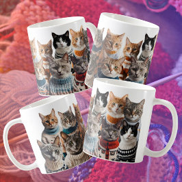 Cats in Jumpers cute cat knitting lover Kaffeetasse